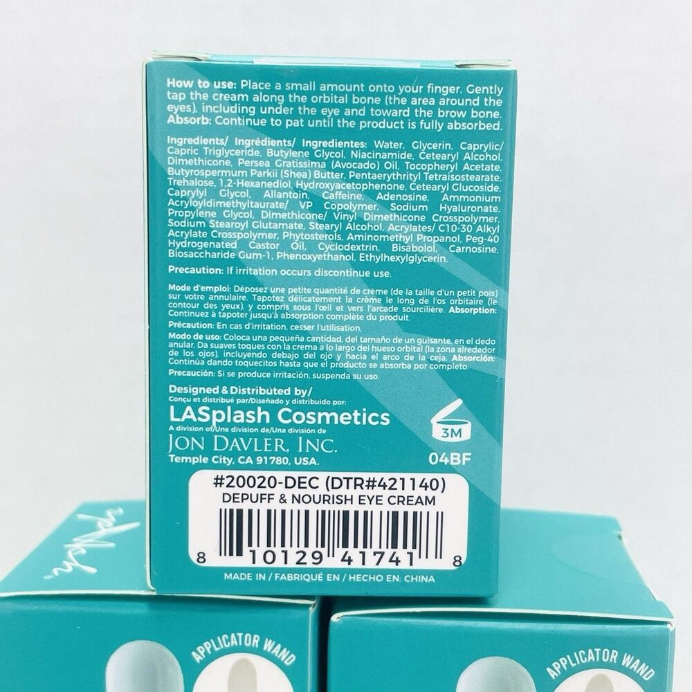 3 Pack La Splash Depuff & Nourish Eye Cream — 0.28oz - NEW - Picture 2 of 4